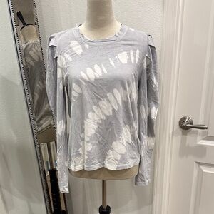 RD Style Light Gray & White Tie-Dye Long Sleeve Tee